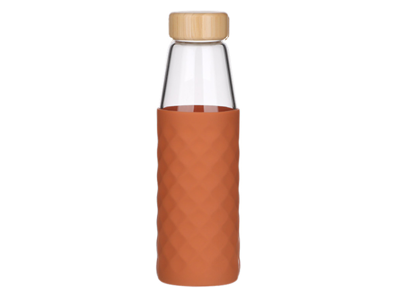 butelka szklana w silikonowym okryciu 500ml pomarańczowy, 251870