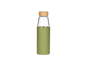 butelka szklana w silikonowym okryciu 500ml zielony