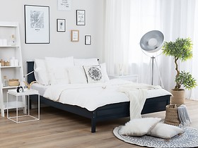 Drewniane łóżko stelaż 180x200 niebieskie