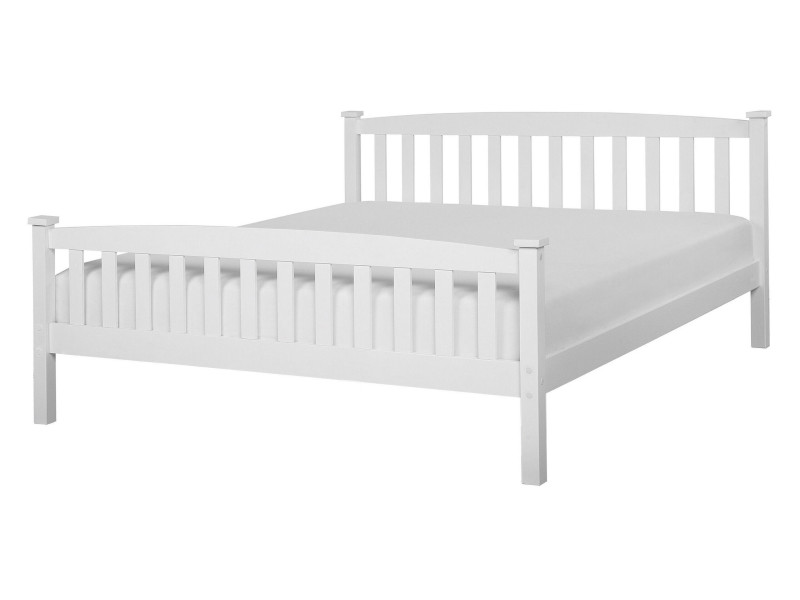 Łóżko drewniane podwójne 140x200 białe, 252307