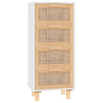 Komoda Biały 40 x 30 x 90 cm Lite drewno sosnowe vidaXL
