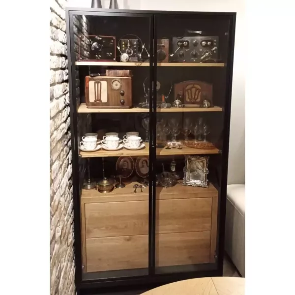 Designerska witryna z drewna litego do salonu CARLA, 2589809