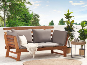 Sofa ogrodowa poduchy 2os jasne drewno