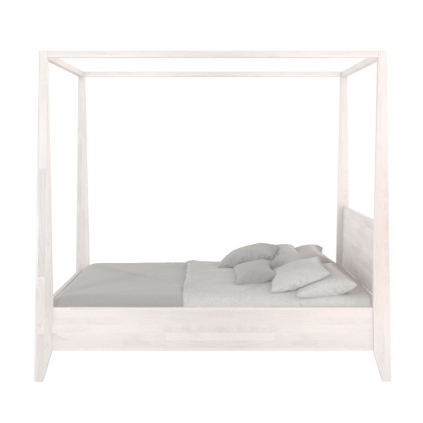 Łóżko bukowe Visby CANOPY z baldachimem, 160x200, biały, 2597581