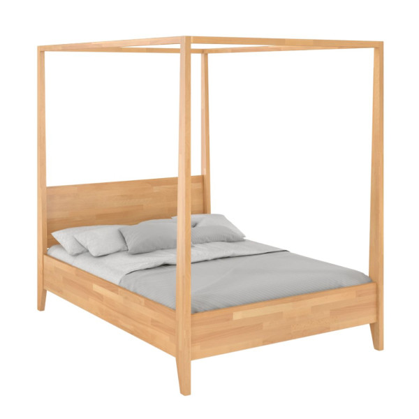 Łóżko bukowe Visby CANOPY z baldachimem, 180x200, naturalny, 2597766