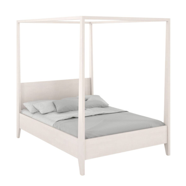 Łóżko bukowe Visby CANOPY z baldachimem, 140x200, biały, 2598209