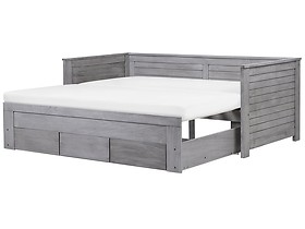 Łóżko wysuwane drewniane 90x200 szare