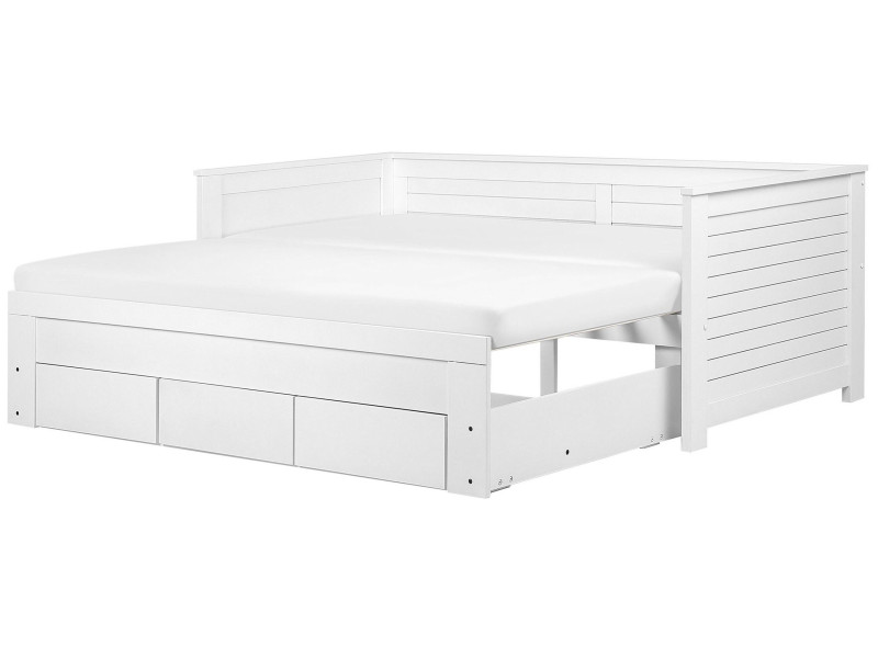 Łóżko wysuwane drewniane 90x200 białe, 261755