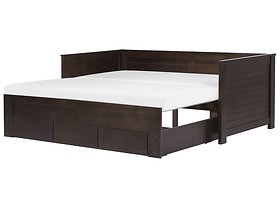 Łóżko wysuwane drewniane 90x200 brązowe