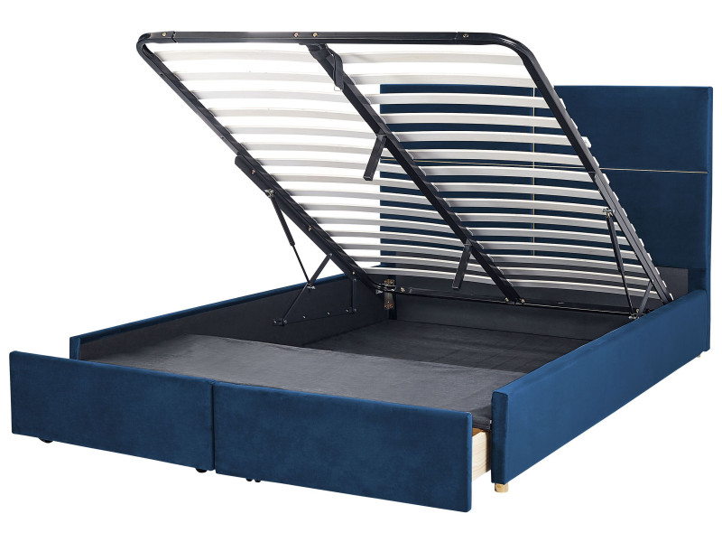 Łóżko z pojemnikiem 180x200 cm niebieskie, 263331