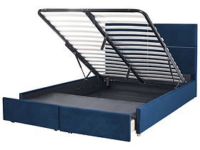 Łóżko z pojemnikiem 180x200 cm niebieskie