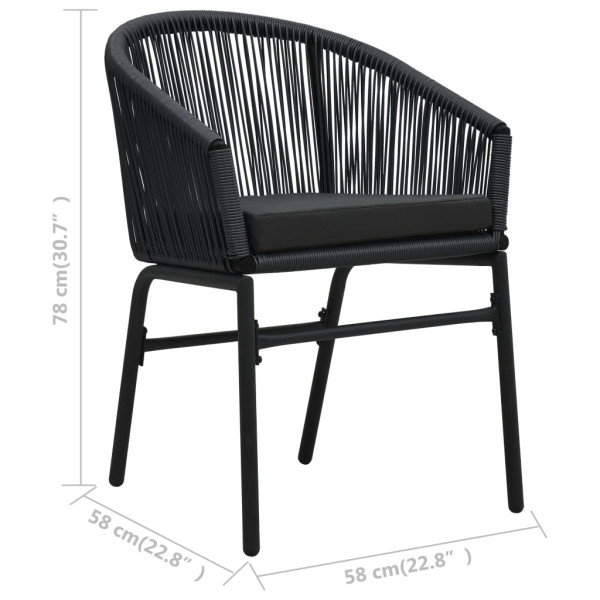 Zestaw mebli ogrodowych Czarny 40 x 40 x 48 cm Polietylen vidaXL, 2640329