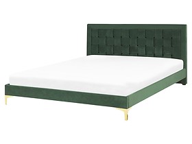 Łóżko welurowe podwójne 140x200 zielone