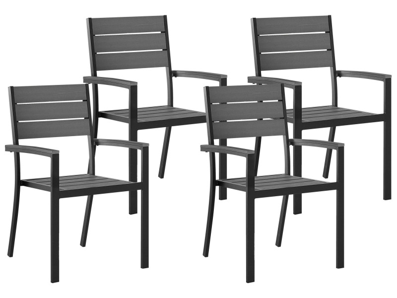 Zestaw ogrodowy 4 krzesła aluminium szare, 265641