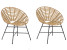 Produkt: Zestaw 2 krzeseł rattanowych jasnobrązowy
