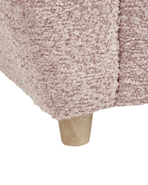 Fotel dziecięcy tapicerowany boucle różowy, 2663468