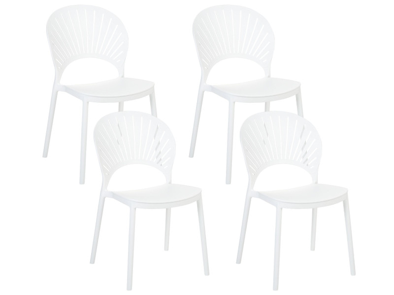 Zestaw 4 krzeseł do jadalni plastikowych biały, 266592