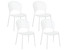Inny kolor wybarwienia: Zestaw 4 krzeseł do jadalni plastikowych biały