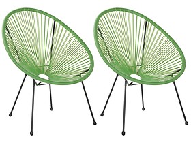 Zestaw 2 krzeseł rattanowych zielony