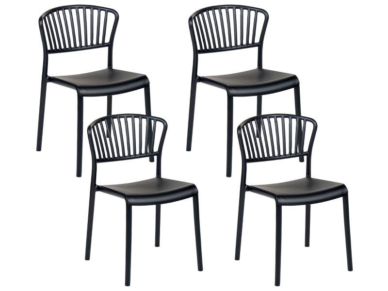 Zestaw 4 krzeseł do jadalni plastikowych czarny, 266810
