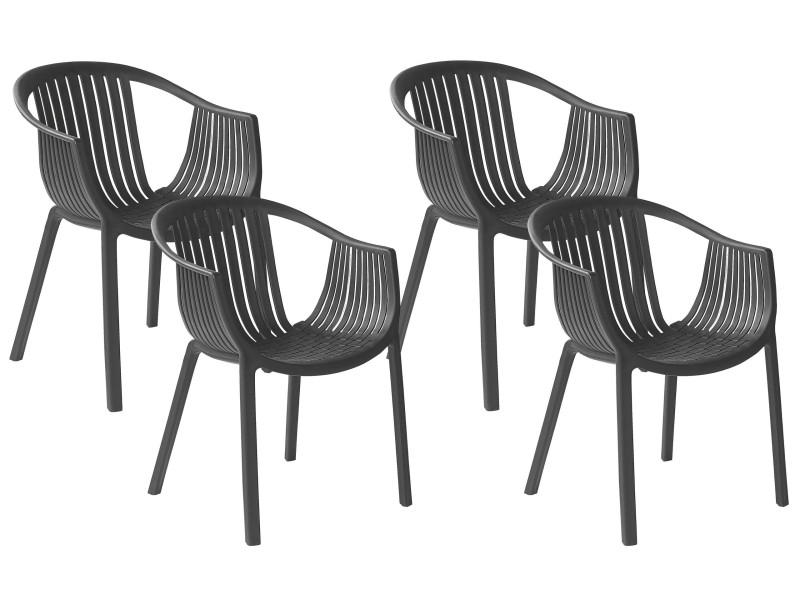 Zestaw 4 krzeseł ogrodowych czarny, 270129