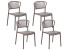 Inny kolor wybarwienia: Zestaw 4 krzeseł do jadalni plastik beżowoszary