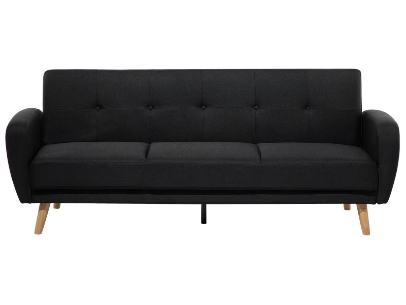 Sofa kanapa trzyosobowa rozkładana czarna, 270957