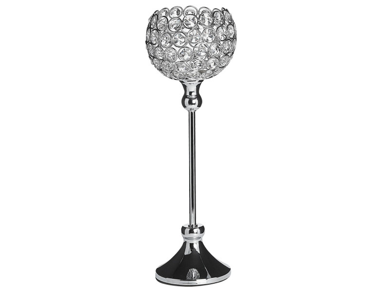 Świecznik kryształowy lampion srebrny, 282429