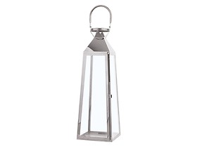 Lampion dekoracyjny 42 cm metal srebrny