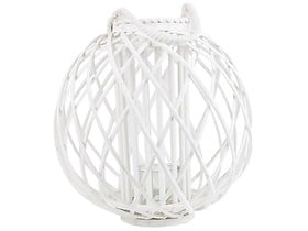 Lampion dekoracyjny drewniany biały