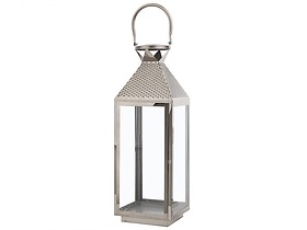 Lampion dekoracyjny 55 cm metal srebrny