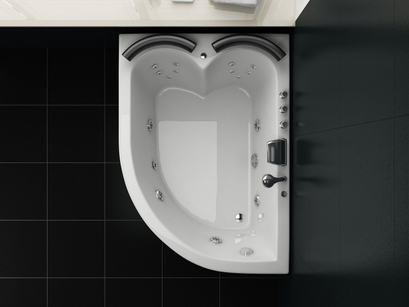 Wanna z hydromasażem 2-osobowa LED biała, 2863857