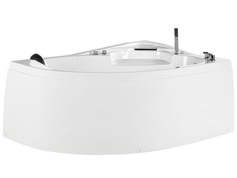 Wanna narożna lewa hydromasaż LED biała, 2863884