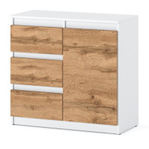 Produkt: Komoda do salonu młodzieżowa 80cm 3 szuflady biały wotan