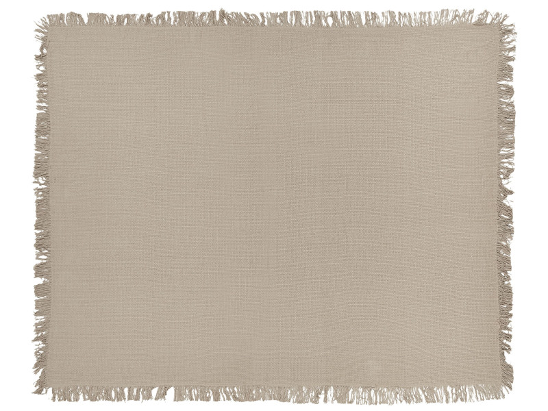 Narzuta na łóżko 150x200 cm szarobeżowa z frędzlami, 2922074