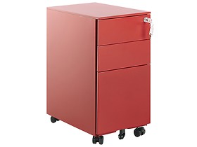 Szafka biurowa 3 szuflady kółka czerwona