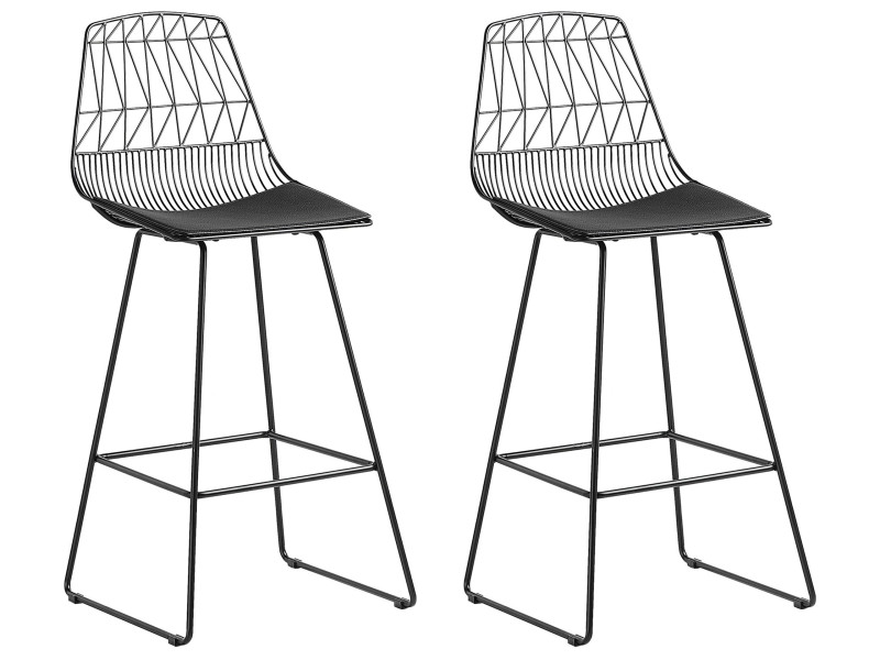 2 krzesła barowe hokery metalowe czarne, 300457