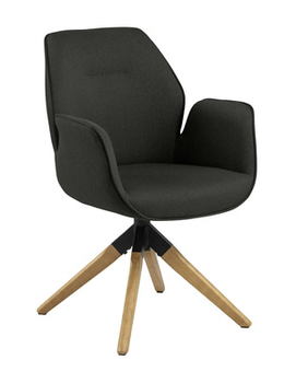 krzesło obrotowe Aura tapicerowane ciemnoszare, 309478