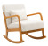 Produkt: Krzesło bujane z litego drewna i białymi pętelkami