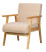 Produkt: Fotel salonowy z litego drewna i beżowej tkaniny