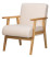 Produkt: Fotel salonowy z litego drewna i białymi pętelkami