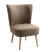 Produkt: Fotel z bukowym drewnem i brązową tkaniną