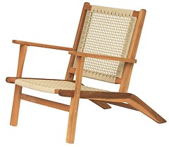 Krzesło ogrodowe z litego akacji i sznurka
