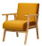 Produkt: Fotel drewniany z żółtym aksamitem
