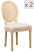 Inny kolor wybarwienia: Zestaw 2 krzeseł drewno/plecionka jasnoszare tkanina