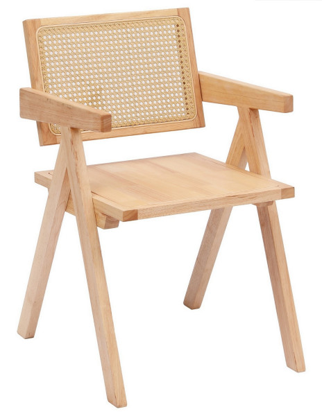 Krzesło plecionkowe z drewnianymi podłokietnikami, 316090