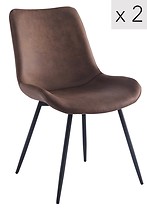Zestaw 2 krzeseł metalowych brązowych