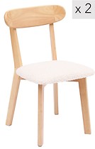 Zestaw 2 krzeseł z litego drewna i naturalnymi pętelkami