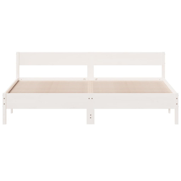 Rama łóżka bez materaca biała 180x200 cm lite drewno sosnowe, 3164536