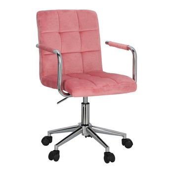 Fotel biurowy Cosmo Arm różowy velvet, 321174